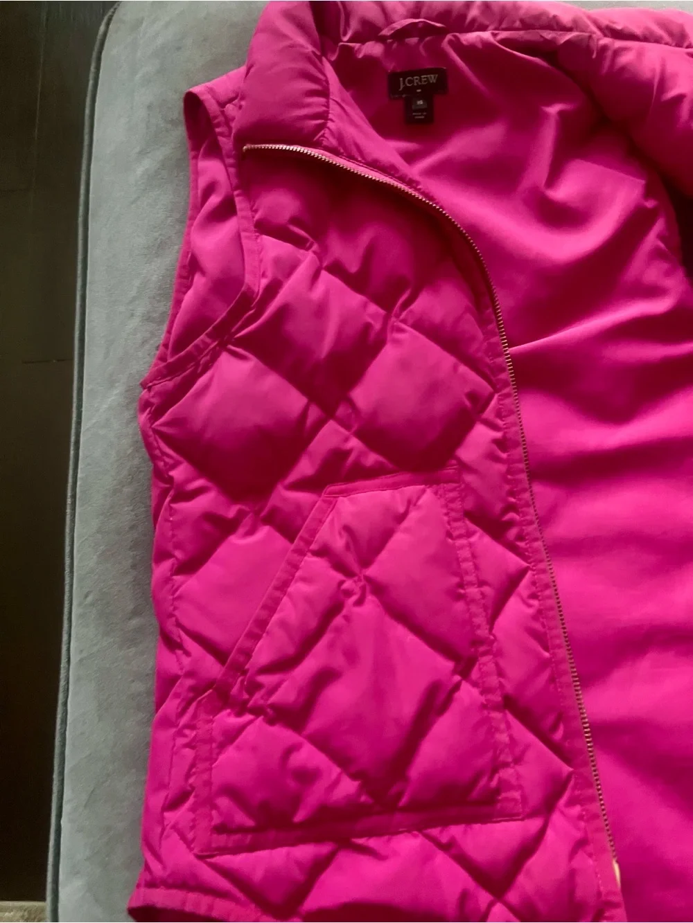 J. Crew Girls' Quilted Hot Pink Puffer Vest